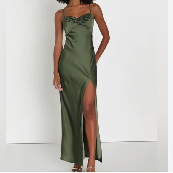 Lulus Dresses & Skirts - Lulu's Women's Serene Beauty Olive Gren Maxi Dress Size M